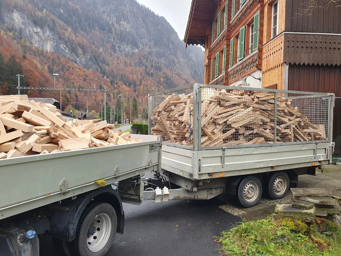 Lieferfahrzeug von emeris holz für Mengen von 4 bis 7 Ster