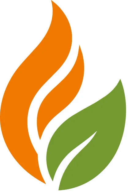 emeris Bildzeichen: Flamme und Blatt